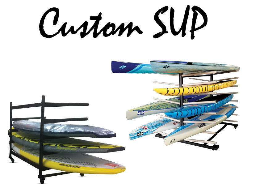 MOBILE SUP BOARD RAK - ON WHEELS (Double Sided 3-6 Levels)