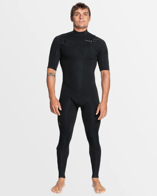QUIKSILVER Mens 2/2mm Everyday Sessions Short Sleeve Springsuit BLACK / Medium (NEW)
