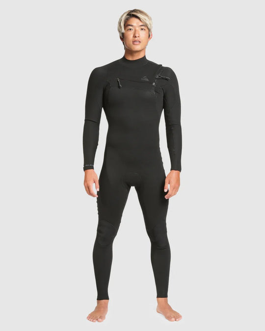 QUIKSILVER Mens 3/2mm Highline Chest Zip Wetsuit BLACK / MT (NEW)